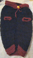 Dark Red /Black Hand Crocheted Dog Sweater